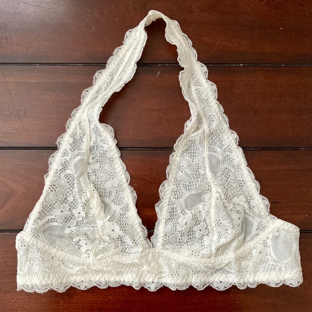 White FREE PEOPLE halter bralette